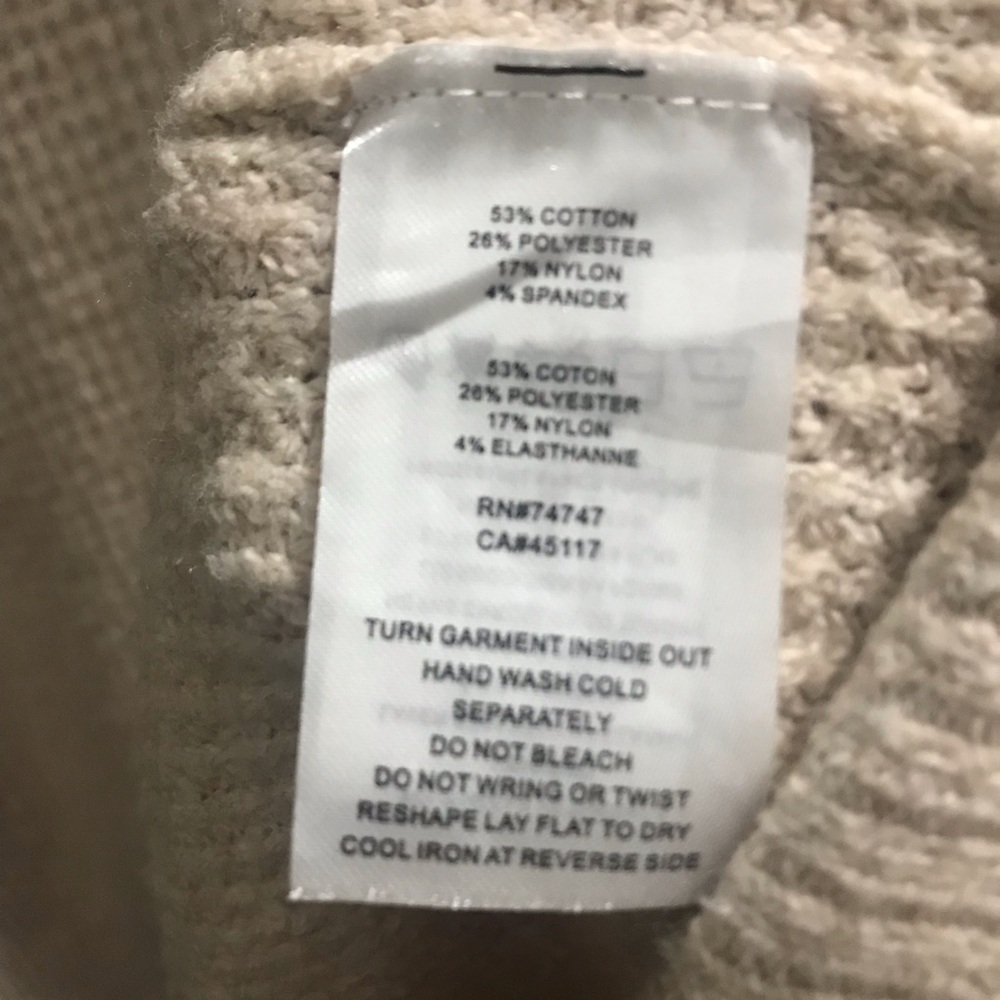 Natural Reflections XL Heather Waffle Oatmeal Long Sleeve Kangaroo Pocket Hooded - Picture 3 of 9